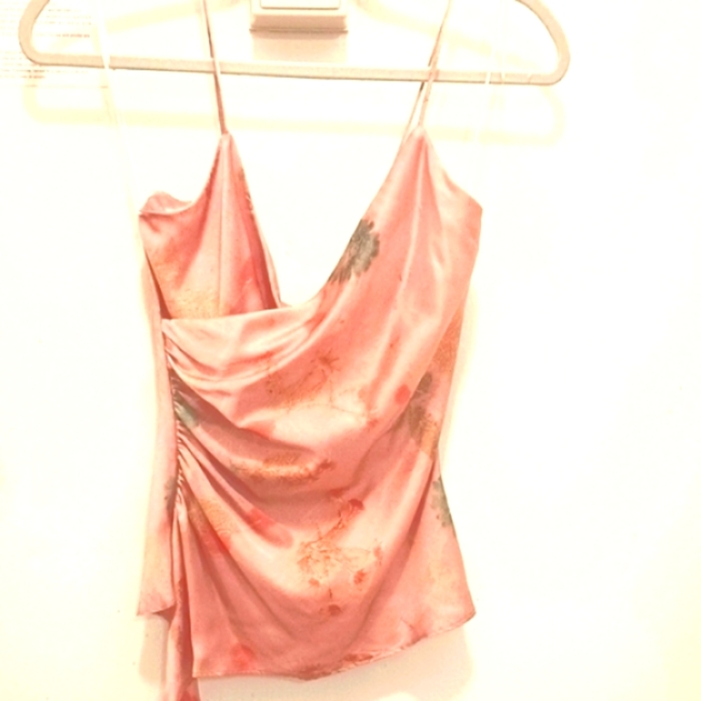 ZARA ELEGANT PINK PRINTED AND ROUGE WOMEN'S TOP